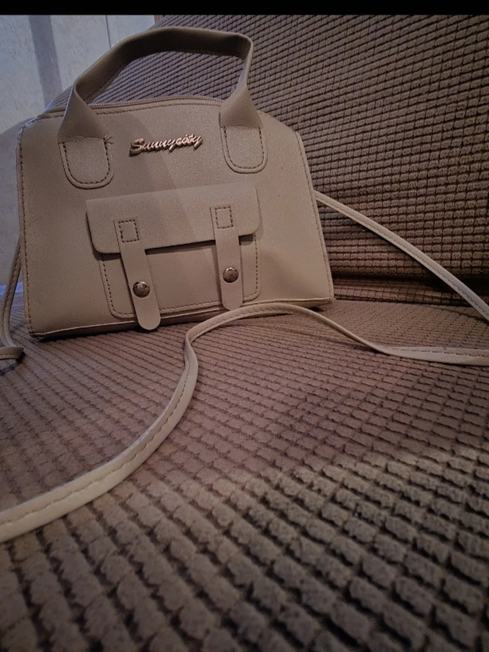 Cream Crossbody Satchel - Women's Handbag